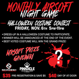 TICKET: Pinnacle Monthly Airsoft Night Game - November 6th 5-11pm